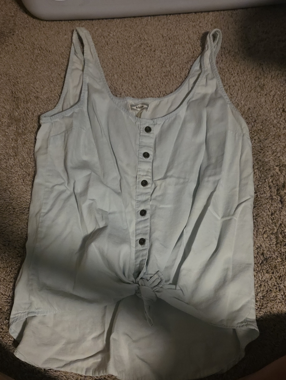 Kirra Light Blue Button-Front Tie-Front Camisole